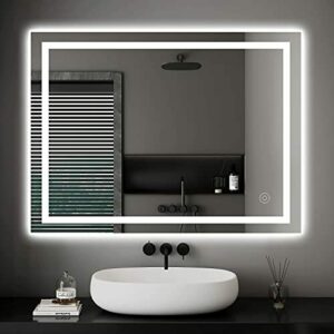 Dripex Espejo de Baño con Luz LED 60 x 80 cm Antivaho, Inte…