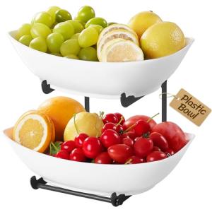 Lifewit Frutero con 2 niveles, frutero de plástico con esta…