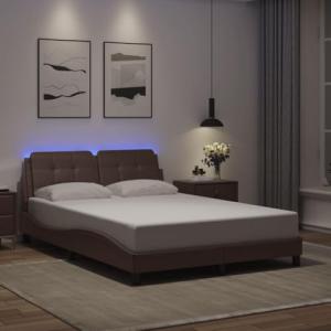 Vetnasa Estructura Cama con Luces LED Cuero sintético Gris…