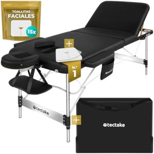 TecTake® Camilla Masaje Plegable y Ajustable en Altura, Cam…