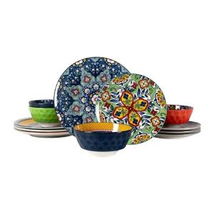 HENXFEN LEAD vajilla de 12 piezas, vajilla de porcelana par…