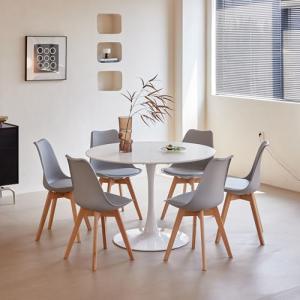 BenyLed Set de Mesa Redondas y 6 Sillas para Cocina, Terraz…