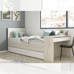 Toscohome Cama individual con escritorio integrado y cama n…