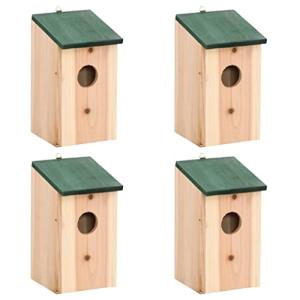 vidaXL 4X Casas para Pájaros de Jardín Nido para Aves Mader…