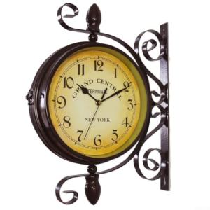 Besttoolifes Reloj de pared de doble cara, estilo antiguo,…