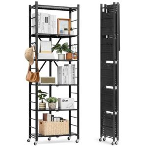 VEVOR Estante de Almacenamiento Plegable de 6 Niveles con R…