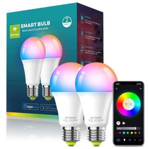 Oumida Bombilla LED Inteligente Wi-Fi, Multicolor, Regulabl…