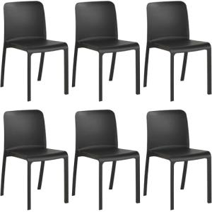 Shaf - Grana | Set 6 Sillas Jardin de Color Antracita | Fab…