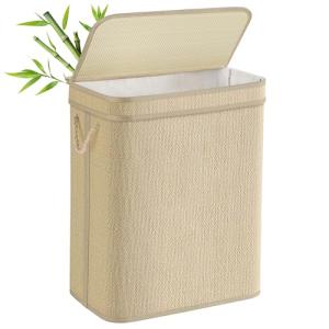SONGMICS Cesto de Ropa Sucia, Cesta de Colada de Bambú, 90…