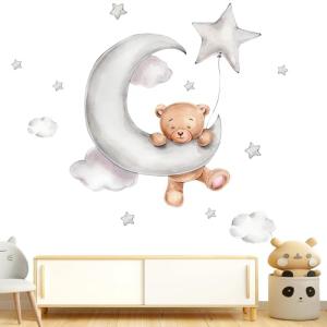 ZWWOGE Pegatina de Pared de Oso en Las Nubes Pegatinas de P…