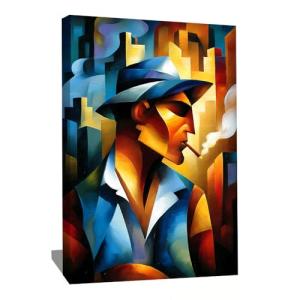 Cuadro moderno cubista para hombre, lienzo impreso en pared…