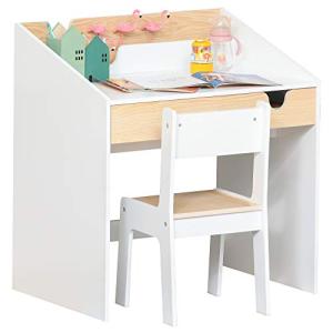 HOMCOM Escritorio para Niños con Silla de 3 a 6 Años Pupitr…