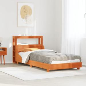 Vetnasa Cama sin colchón Madera Maciza de Pino marrón Cera…