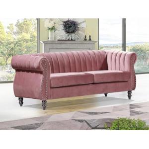 Vente-unique - Sofá Chesterfield de 3 plazas de Terciopelo…