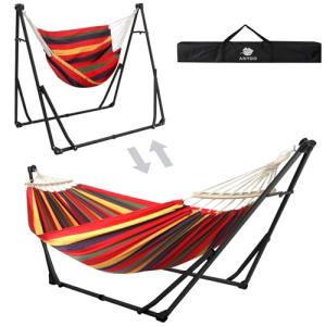 Anyoo Hamaca y Silla Hamaca de Algodón con Soporte Plegable…