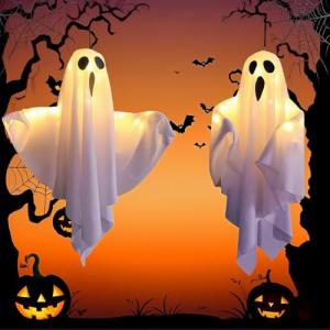 FemKey Decoracion Halloween Fantasma, 2 Piezas Halloween Fa…