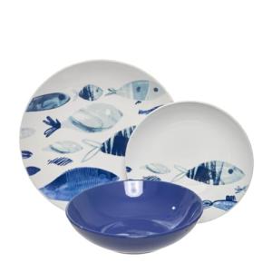VAJILLA PORCELANA GRES MORDERNA CALIDAD 6 PERSONAS (18 PIEZ…