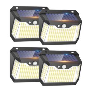 4 Paquete Luces Solares LED Exterior Auto ON&OFF, 3 Modos L…
