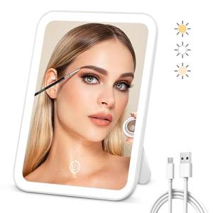 Auxmir Espejo de Maquillaje de Mesa,Luz Adjustable con LED…
