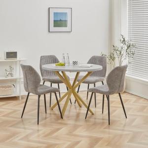 DEYARNA HOME Juego de Mesa de Comedor Redonda de 100 cm con…