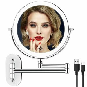 FASCINATE Espejo Maquillaje con Luz LED Aumento 1X/5X, 8 In…