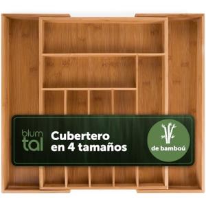 Blumtal Organizador de Cubiertos de Bambú - Cubertero para…