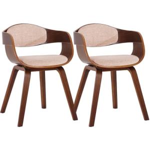 CLP Set De 2 Sillas De Comedor Kingston En Tela & Madera I…