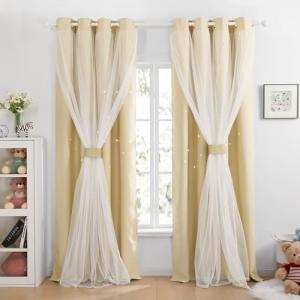 Deconovo Cortinas de Interior para Dormitorios 2 Piezas, Co…