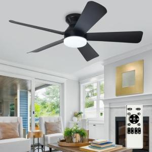 Depuley Ventilador de techo moderno con luz: Ventiladores p…