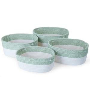 Ezvsevuo 4 Piezas Cestas Almacenaje de Cuerda de Algodón, C…