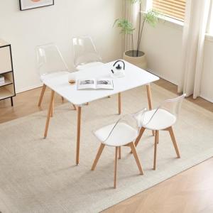 DEYARNA HOME Juego de Mesa de Comedor Rectangular y 4 Silla…