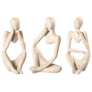 Irayin Estatua de Pensador Abstracta, Figuras Decorativas M…