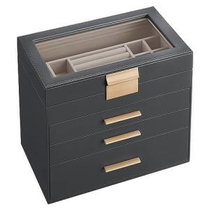 SONGMICS Caja de Joyas, Caja Joyero con 4 Niveles, Estuche…