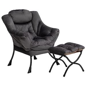 HollyHOME Sillon con Reposapies Salon Sillón Relax Terciope…