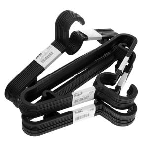 Ikea SPRUTTIG - Perchas ligeras de plástico, color negro, 3…