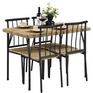 Yaheetech Juego de Mesa de Comedor con 4 sillas, Juego de C…