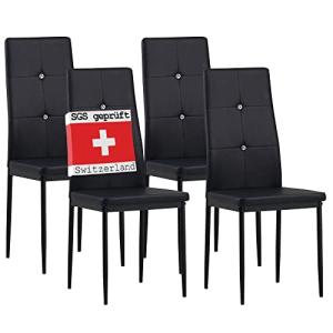 Albatros 3094 Diamond Set de 4 sillas de Comedor, Negro, SG…