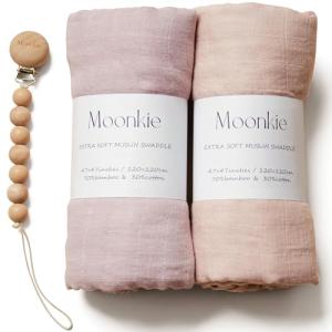 Moonkie Muselina Bebe Paquete de 2, Manta para Bebe, Bambú…