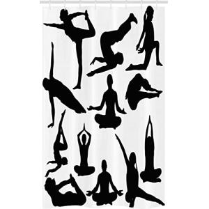 ABAKUHAUS Meditación Cortina para baño, Yoga posturas corpo…