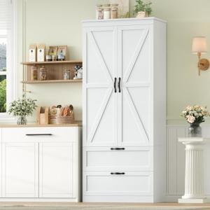 HOCSOK Armario de cocina buffet con 2 puertas y 2 cajones,…