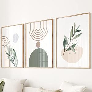 Juego de 3 Plantas de Color Verde Salvia Boho Abstracto Geo…