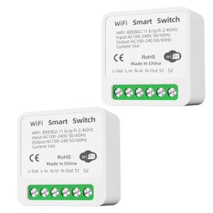 GERUI 2 interruptores de luz inteligentes, Smart Home WLAN,…