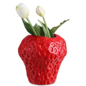 Navaris Florero de Fresa - Jarrón Decorativo Moderno de Cer…