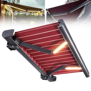 Toldo eléctrico retráctil para patio con control remoto y l…