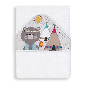 INTERBABY -Capa de Baño para Bebé Indio Blanco 100% Algodón…