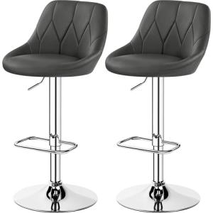 Yaheetech Juego de 2 Taburetes de Bar de Altura Ajustable 8…