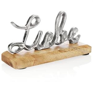 com-four® Pedestal Deco Liebe - Letras de Aluminio niquelad…