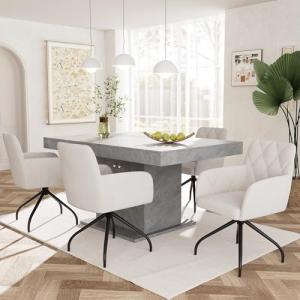 BNUZ Juego de 4 sillas de comedor giratorias 360 ° con dise…