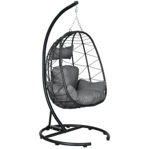 Outsunny Silla Colgante Silla Colgante de ratán 195 cm de A…