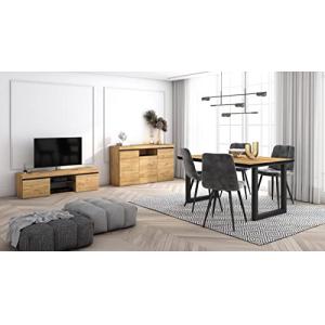 Skraut Home - Conjunto Muebles Salon | Mesa 140 Canto Negro…